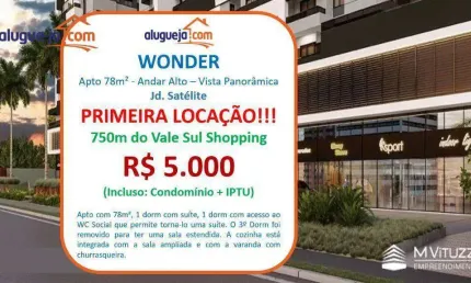 Apartamento com 2 dormitórios para alugar, 78 m² por r$ 5.000,00/mês - jardim satélite - são josé dos campos/sp