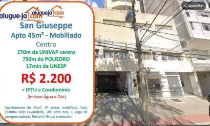 Apartamento com 1 dormitório para alugar, 45 m² por r$ 2.690,00/mês - centro - são josé dos campos/sp