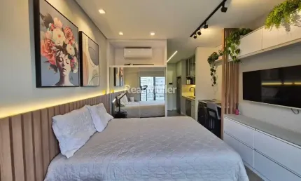 STUDIO NO LOG CENTRO - TOTALMENTE MOBILIADO - 24,80 M2 DE ÁREA PRIVATIVA