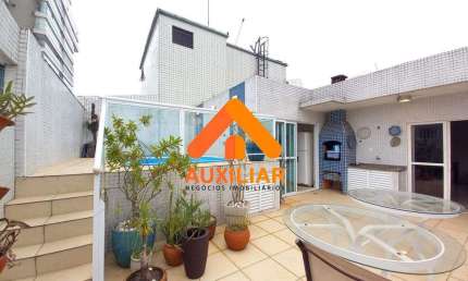 Cobertura Duplex, Piscina, Churrasqueira, 3 dormitórios, Embaré, Santos