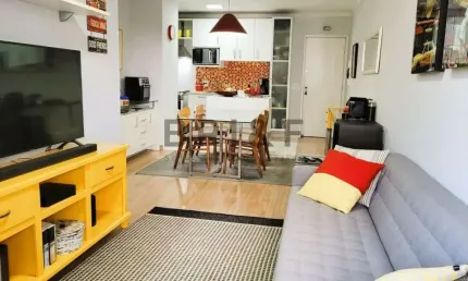 Apartamento mobiliado campo belo para locação 1 dorm., 1 vaga