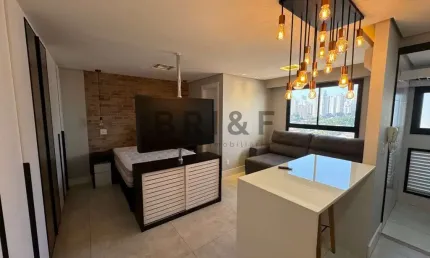 Apartamento mobiliado para alugar - 30m² - studio, 1 vaga - brooklin, são paulo/sp