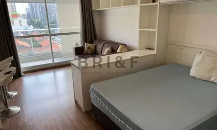 Apartamento à venda - 35m² - studio mobiliado - 1 vaga - Brooklin, ao lado do metrô Campo Belo