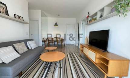 Apartamento mobiliado alugar- 78m² - 2 dormitórios (1 suíte), 1 vaga - Brooklin - Praça São Paulo