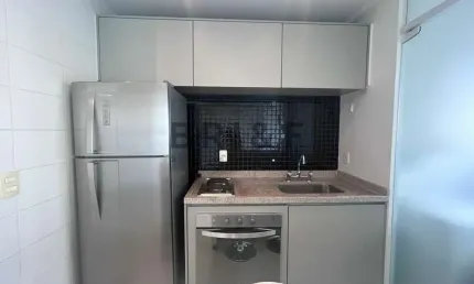 Studio para locação com ar condicionado, 1 vaga, vista livre, andar alto e lazer completo