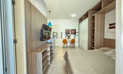 Apartamento para locação, 35m², studio, mobiliado, 1 vaga de garagem. campo belo
