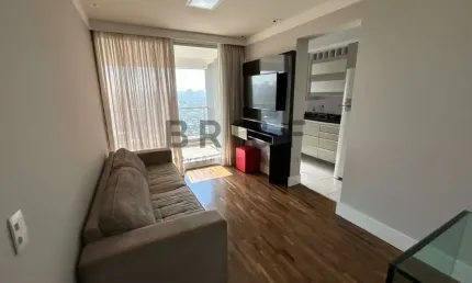 Apartamento mobiliado no brooklin, 45m², 1 dorm, 1 vaga