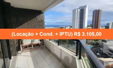 Apartamento de 1 quarto em Ondina para Locação, Salvador-BA! 2 banheiros, 1 vaga de garagem e 48,00 m² de conforto.