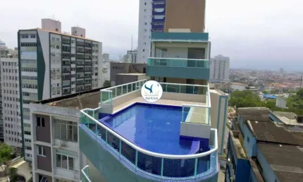 APARTAMENTO NO RESIDENCIAL HELOÍSA 2 DORMITÓRIOS FRENTE MAR NO BAIRRO DO ITARARÉ EM SÃO VICENTE