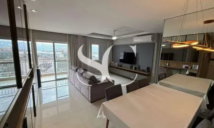 Vende-se apartamento com varanda gourmet, 02 dormitórios sendo 01 suíte no bairro de estuário em santos.