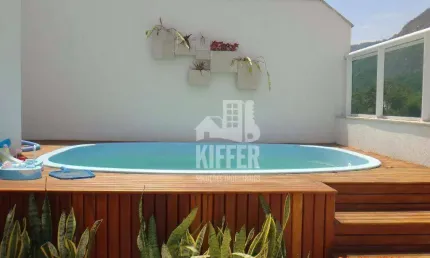Imobiliária Kiffer Ferreira anuncia: Coberura duplex, 2 banheiros, 2 suítes, 01 quarto, closet, 02 varandas, piscina com aquecimento, vista para a ser