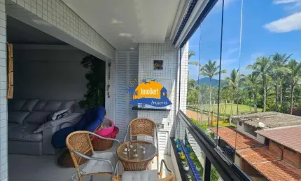 Apartamento pé na areia à venda em Bertioga-SP, Maitinga! 2 quartos, 1 suíte, 2 salas, 2 banheiros, 1 vaga, 86,29 m². Confira!