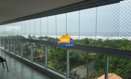 Apartamento à venda em Bertioga-SP, Maitinga: Vista frontal para o mar, 3 quartos, 1 suíte, 2 salas, 2 vagas. Venha conferir!