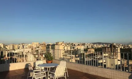 Apto com 01 dormitório , Terraço coletivo com linda vista .