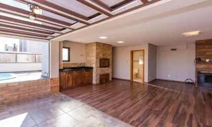 Cobertura 3 dormitórios, piscina, lareira, vista e 3 vagas no Solarium Lindóia