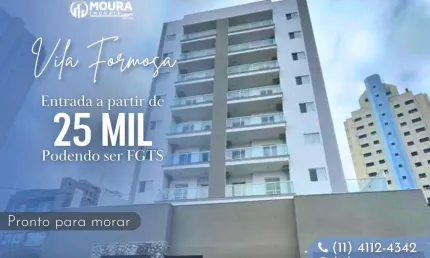 Apartamento para venda em são paulo, vila formosa, 1 dormitório, 1 banheiro, 1 vaga