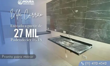 Apartamento para venda em são paulo, vila carrão, 2 dormitórios, 1 banheiro