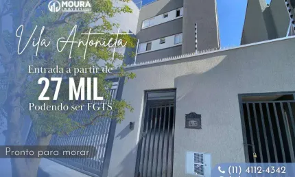 Apartamento para venda em são paulo, vila antonieta, 2 dormitórios, 1 banheiro, 1 vaga