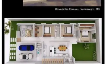 Casa com 3 quartos à venda na Rua Maria de Paiva Coutinho, 85, Jardim Floresta, Pouso Alegre