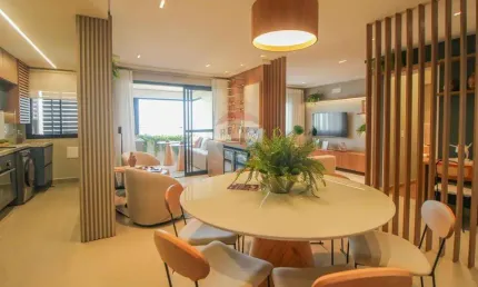 Apartamento com varanda gourmet no condomínio atmo, ao lado do shopping iguatemi