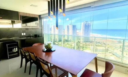 Apartamento mobiliado com vista mar de cinema no hemisphere 360º – 165m², 4 quartos, gourmet e sofisticação