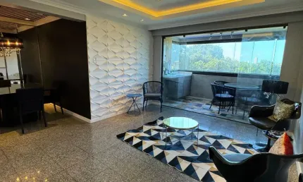Apartamento 3/4 com 2 suítes, dependência e lazer completo – locação por r$ 7 mil com taxas inclusas