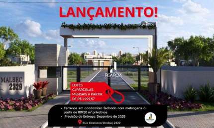 Lançamento de Terrenos em condomínio fechado à venda á partir de R$ 306.600 - Boqueirão - Curitiba/PR