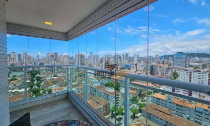 Lindo apartamento com 3 dormitórios/suíte à venda, 96 m² por r$ 1.290.000 - boqueirão - santos