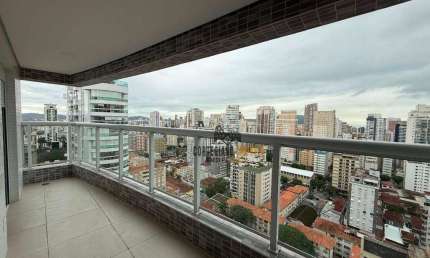 Apartamento com 2 dormitórios para alugar, 65 m² por R$ 6.900,02/mês - Boqueirão - Santos/SP