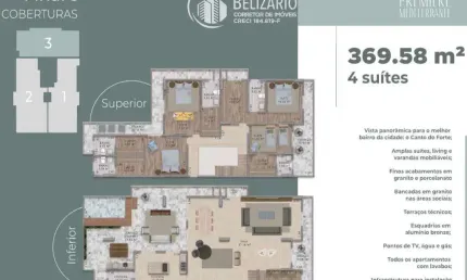 Apartamento para Venda em Praia Grande, Canto do Forte, 4 dormitórios, 4 suítes, 5 banheiros, 4 vagas