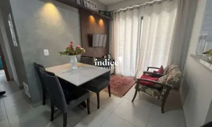 Apartamento no bairro ribeirânia, 2 quartos, 1 suíte, 1 vaga, jardins de florença