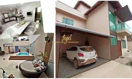 Guaruá JF - Casa 5/4 (1 /4 Piso Inf / 4/4 Piso Sup) - Piscina - Amplo Espaço Gourmet - Excel Cozinha Planejada - 7 Vagas