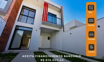 Casa para venda nova pronta para morar com 3 quartos sendo 1, 2 vagas bairro  são joão - itajaí - sc