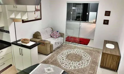 apartamento oferece 2 dormitórios, 1 banheiro social