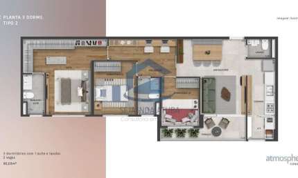 Apartamento com 3 quartos à venda na Rua Pedro de Toledo, 1327, Jardim Dom Bosco, Indaiatuba, 86 m2 por R$ 1.150.000