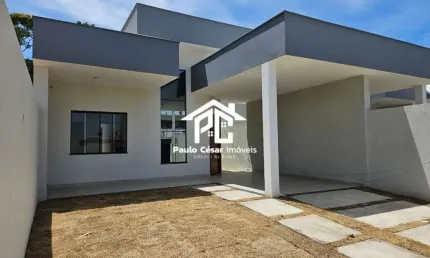 Lançamento .  Casa com 3 quartos sendo uma suíte, sala , cozinha, banheiro, área de serviço, lavanderia, área gourmet e garagem.  Ótima localização no