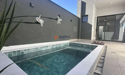 Casa nova com 3 suítes e piscina no terras da estância paulínia