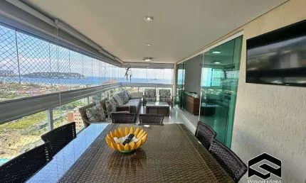 Apartamento 03 dorms, c/ terraço gourmet e linda vista da praia da enseada!