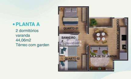 Apartamento com 2 dormitórios à venda, 44 m² por R$ 273.500,00 - Terras de Santa Helena - Jacareí/SP