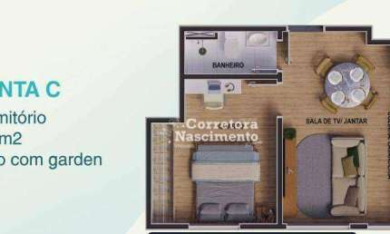 Apartamento com 1 dormitório à venda, 31 m² por R$ 248.000,00 - Terras de Santa Helena - Jacareí/SP