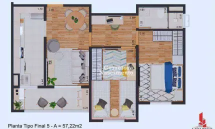 Apartamento com 2 dormitórios à venda, 57 m² por R$ 299.800,00 - Jardim Santa Maria - Jacareí/SP