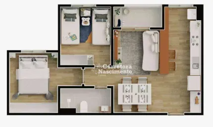 Apartamento com 2 dormitórios à venda, 48 m² por r$ 253.300,00 - jardim mesquita - jacareí/sp