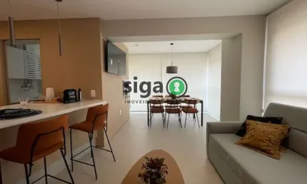 Apartamento  mobiliado para VENDA com 2 dorms, sendo 1 suite, 1 vg com vista eterna para o Jd Europa