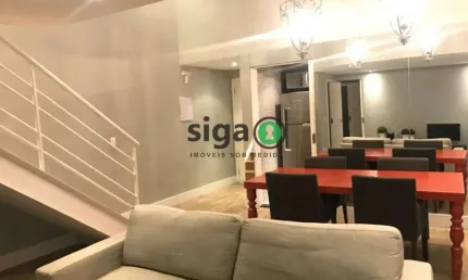 Duplex equipado e decorado com 100m2, 2 suites , lavabo, cozinha planejada e 2 vagas