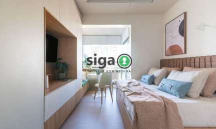Apartamento Studio para venda no Brooklin mobiliado, São Paulo - SP