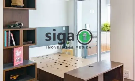 Apartamento em pinheiros para venda, ou locação mobiliado com 49m², 1 quarto, 1 vaga, andar alto