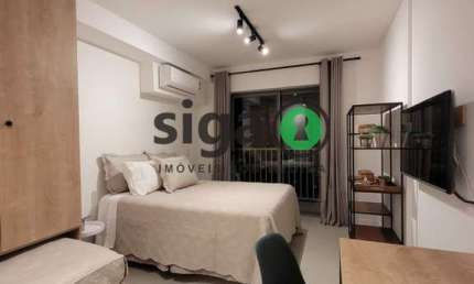 Studio para locação com 27m², 1 quarto, sem vaga , MOBILIADO em Pinheiros