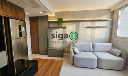 Apartamento para locação 38m² com vaga todo mobiliado localizado na Chácara Santo Antônio, São Paulo