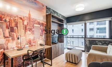 Grand Mercure Itaim Bibi- Flat Mobiliado de 38m² com 1 Quarto para Alugar.