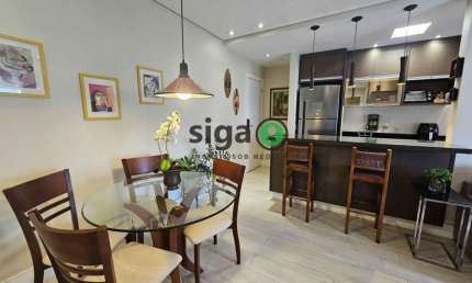 APARTAMENTO PARA LOCAÇÃO NO BROOKLIN TOTALMENTE MOBILIADO, COM AR CONDICIONADO E 1 VAGA! 76M²